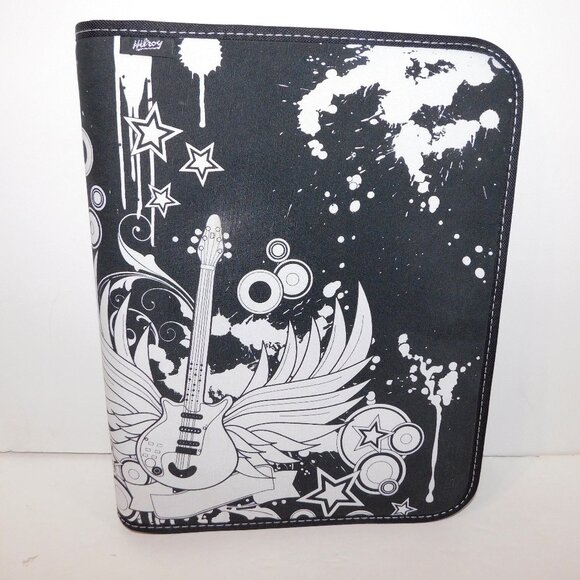 Hilroy Mead Black White Guitar  music Color In Zipper Binder - Picture 1 of 11
